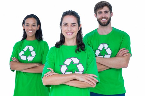 Professional team managing demolition debris